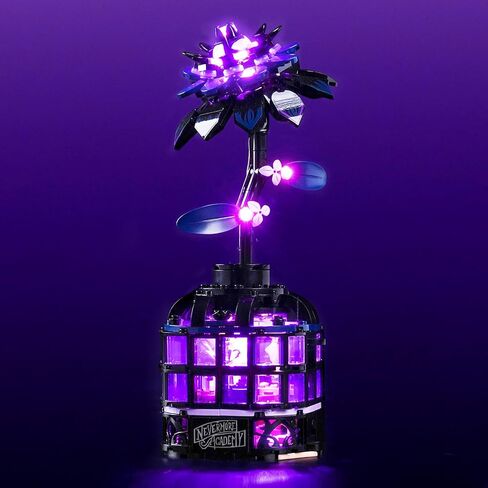 مجموعة إضاءة أرجوانية مخصصة متوافقة مع Lego 76784 Black Dahlia Flower Wednesday - لا يوجد نموذج فقط، ملحقات إضاءة LED متوافقة مع Lego Black Dahlia (إصدار مخصص) in Saudi Arabia