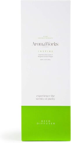 Aromaworks Inspire Reed Diffuser - مزيج متجدد من الزيوت العطرية - يخلق مزاجًا مهدئًا - جوًا معززًا - يوفر إحساسًا بالرفاهية والسعادة - ناشرون القصب - 6.76 أونصة in Saudi Arabia