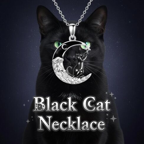 KiiKii Gothic Necklace 925 Sterling Silver Cat/Fox/Bat/Phoenix/Highland Cow Pendant Crescent Moon Mushroom Necklace Animal Jewelry Gifts for Women in Saudi Arabia