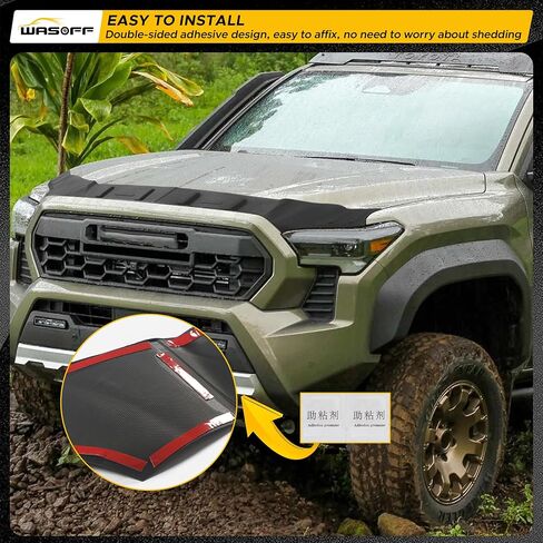 غطاء محرك السيارة مناسب لسيارة Toyota Tacoma 2024 2025 4Runner Bugflector TPE غطاء محرك السيارة منخفض المظهر مناسب لسيارة Toyota 4Runner 2025 ملحق غطاء محرك السيارة لملحقات Tacoma 2024 in Kuwait
