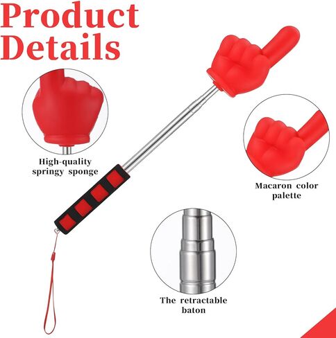 عصا إصبع مؤشر كبيرة قابلة للتمديد، عصا مؤشر المعلم للفصل الدراسي مع مقبض ناعم، التدريس والعروض التقديمية، لوازم المعلم التعلم التفاعلي، مؤشرات قابلة للسحب حتى 32 بوصة in Kuwait