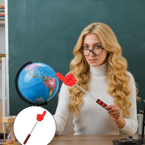 عصا إصبع مؤشر كبيرة قابلة للتمديد، عصا مؤشر المعلم للفصل الدراسي مع مقبض ناعم، التدريس والعروض التقديمية، لوازم المعلم التعلم التفاعلي، مؤشرات قابلة للسحب حتى 32 بوصة in Kuwait