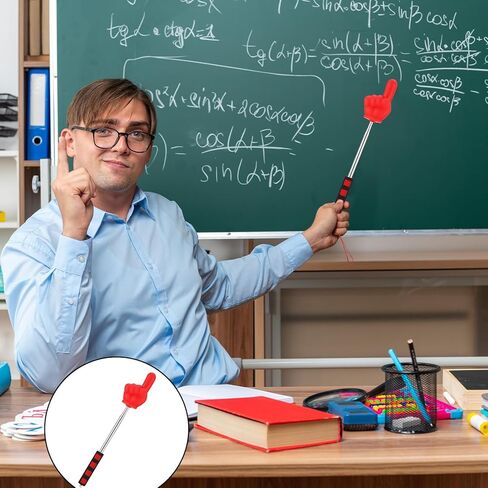 عصا إصبع مؤشر كبيرة قابلة للتمديد، عصا مؤشر المعلم للفصل الدراسي مع مقبض ناعم، التدريس والعروض التقديمية، لوازم المعلم التعلم التفاعلي، مؤشرات قابلة للسحب حتى 32 بوصة in Kuwait