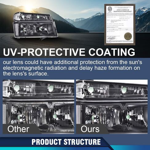 مصابيح أمامية PIT66 LED DRL، متوافقة مع 2004-2012 Chevy Colorado/2004-2012 GMC Canyon/2006 Isuzu i-280 i-350/2007-2008 Isuzu i-290 i-370 عدسات دخانية سوداء عاكسة شفافة in Kuwait
