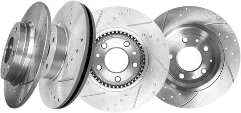PM Auto Set of 4 Front 299mm-Rear 280mm Drilled Slotted Brake Disc Rotors For 2006 Lincoln Zephyr Base in Saudi Arabia
