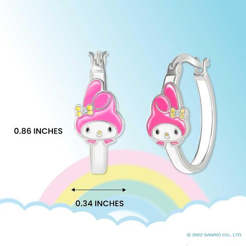 اقراط حلقية للنساء من Sanrio هيلو كيتي - اقراط هالو كيتي وكورومي واصدقاء مطلية بالمينا مرخصة رسميا in Saudi Arabia