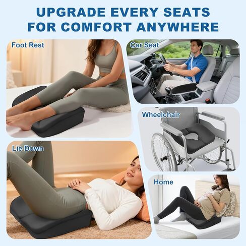 Upgraded Bed Sore Cushions for Butt, Bedsore Pressure Relief Pillow for Sleeping and Sitting,Memory Foam Bed Sore Donut Pillow,Tailbone Pain Relief Cushion for Bed Sores on Buttocks, Black in Saudi Arabia