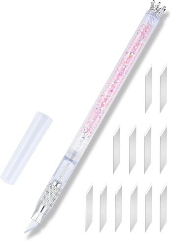 مجموعة سكاكين إكزاكتو، قلم سكين بلينغ هوبي مع عبوات شفرات، أدوات قطع حرفية لقطع ملصقات شريط استنسل واشي للقصاصات، وردي in Kuwait