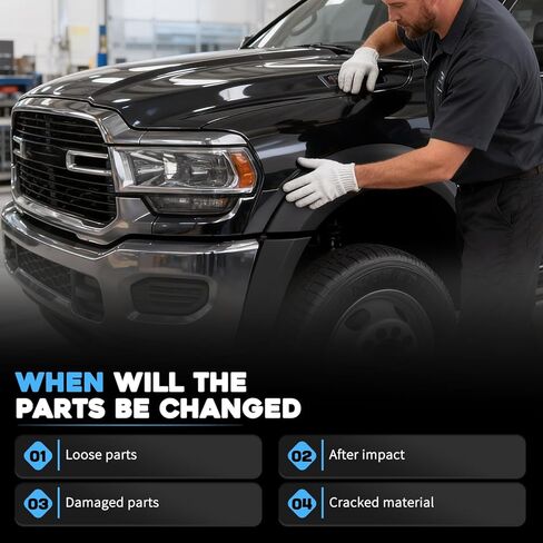 قالب تمديد مضيئة لفتح العجلة الأمامية مناسب لـ Ram 4500 مناسب لـ Ram 5500 2019-2025 قالب الجانب الأيسر-فتح العجلة يستبدل 6MS39GXHAA (الجانب الأيسر) in Kuwait