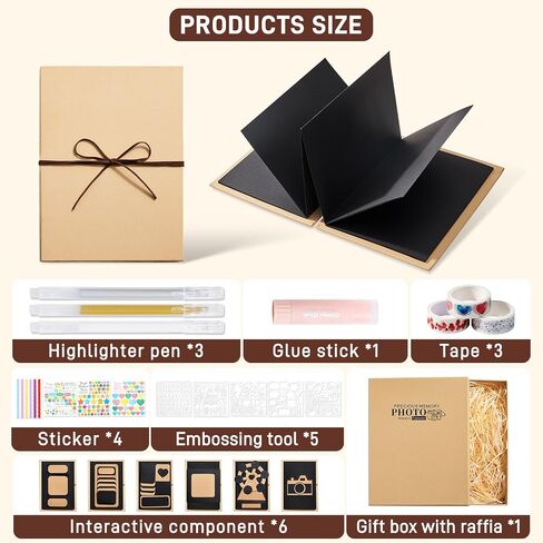 ألبوم القصاصات DIY مجموعة أدوات القصاصات الإبداعية DIY مع مساحة للكتابة DIY كتاب الذاكرة التفاعلي ثلاثي الأبعاد لحفلات الزفاف والطفل والصور العائلية in Kuwait