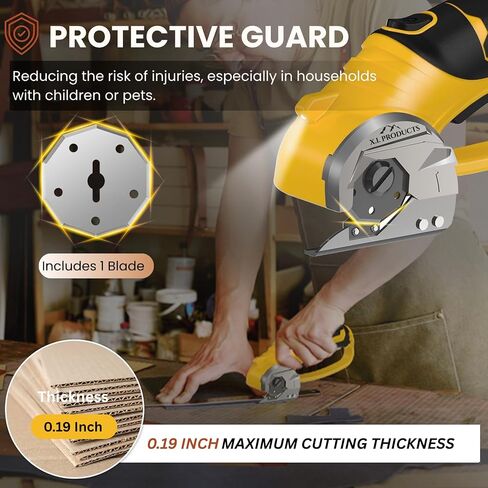 Cordless Electric Scissors – 4V Rotary Fabric & Cardboard Cutter – Light-Duty Carpet Cutting Tool for Crafting and Home Use – Portable Rechargeable Box Cutting Machine with Replaceable & Extra Blade in Saudi Arabia