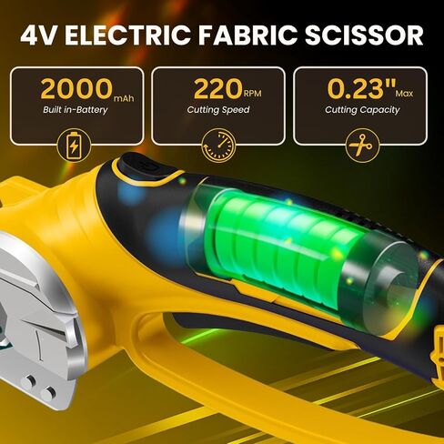 Cordless Electric Scissors – 4V Rotary Fabric & Cardboard Cutter – Light-Duty Carpet Cutting Tool for Crafting and Home Use – Portable Rechargeable Box Cutting Machine with Replaceable & Extra Blade in Saudi Arabia