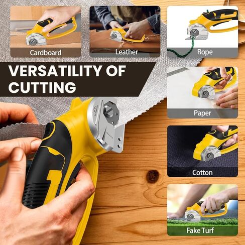 Cordless Electric Scissors – 4V Rotary Fabric & Cardboard Cutter – Light-Duty Carpet Cutting Tool for Crafting and Home Use – Portable Rechargeable Box Cutting Machine with Replaceable & Extra Blade in Saudi Arabia