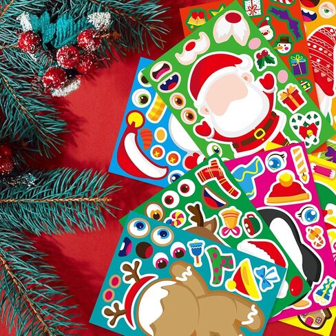 Christmas Stickers 36 PCS for Kids Make a Face Stickers, Make Your Own Christmas Sticker DIY Mix and Match Christmas Party Games Sticker Decorating Party Favors Supplies for School Student Awards in Kuwait