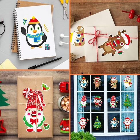 Christmas Stickers 36 PCS for Kids Make a Face Stickers, Make Your Own Christmas Sticker DIY Mix and Match Christmas Party Games Sticker Decorating Party Favors Supplies for School Student Awards in Kuwait