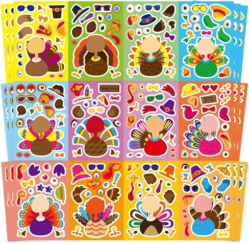 Christmas Stickers 36 PCS for Kids Make a Face Stickers, Make Your Own Christmas Sticker DIY Mix and Match Christmas Party Games Sticker Decorating Party Favors Supplies for School Student Awards in Kuwait