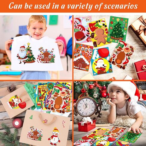 70Sheets Christmas Stickers Crafts Bulk, Make-a-Gingerbread House/Nutcracker/Snowman/Elf/Xmas Tree Stocking Stuffers Goodie Bag Gifts Party Favors Supplies (Small Size) in Saudi Arabia