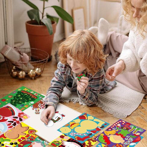70Sheets Christmas Stickers Crafts Bulk, Make-a-Gingerbread House/Nutcracker/Snowman/Elf/Xmas Tree Stocking Stuffers Goodie Bag Gifts Party Favors Supplies (Small Size) in Saudi Arabia