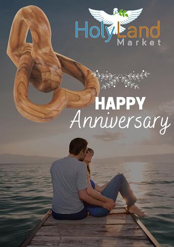 قلوب من خشب الزيتون من هولي لاند ماركت - مجموعة من 4 قلوب صغيرة منحوتة من بيت لحم، مقاس كل منها 2.54 سم، وتتضمن حقيبة مخملية in Saudi Arabia