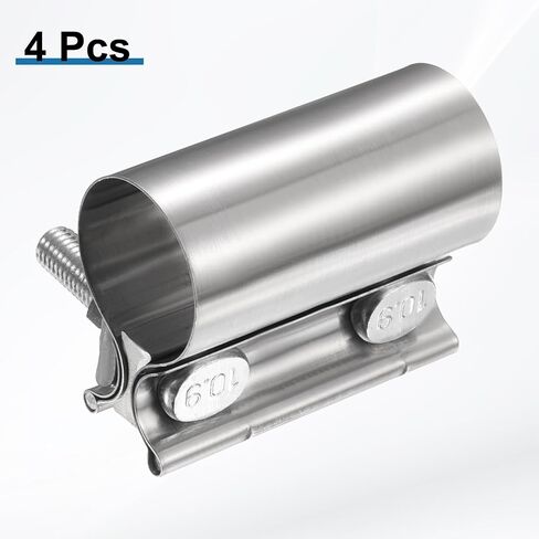 HARFINGTON 4pcs Exhaust Clamp 1.77" Stainless Steel Lap Joint Band Clamp Exhaust Pipes Connection with M10x55.5 Screws for Car Muffler Elbow Pipes in Saudi Arabia