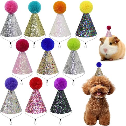 6 Pcs Colorful Mini Party Hats for Stuffed Animals, Birthday Party Felt Cone Hat for Cat Dolls Dog Rabbit Puppies Birthday Party Decorations in Saudi Arabia