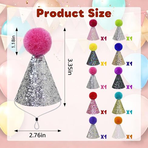 6 Pcs Colorful Mini Party Hats for Stuffed Animals, Birthday Party Felt Cone Hat for Cat Dolls Dog Rabbit Puppies Birthday Party Decorations in Saudi Arabia