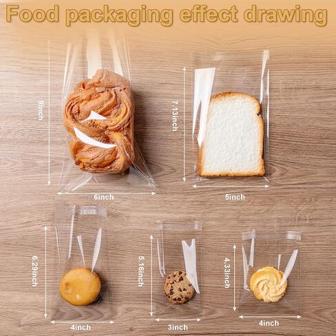 Clear Self Sealing Cellophane Bags, 200 Pcs 4x6 Inches Cookie Bags Resealable Cellophane Bag for Gift Wrapping,Packaging Cookies,Candies,Dessert,Bakery,Party Favors in Saudi Arabia