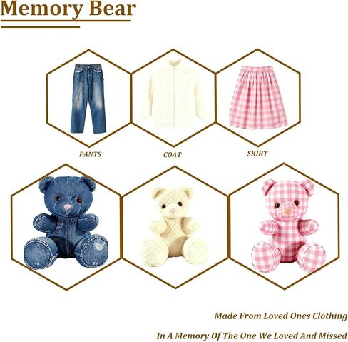 10 Inch Memory Bear Quilting Templates & Sewing Patterns - Beginners Friendly | with PVC Stencil Rulers, Craft Eyes and Noses Step-by-Step Tutorials/Instructions for Easy DIY(10in+Two Plush) in Saudi Arabia