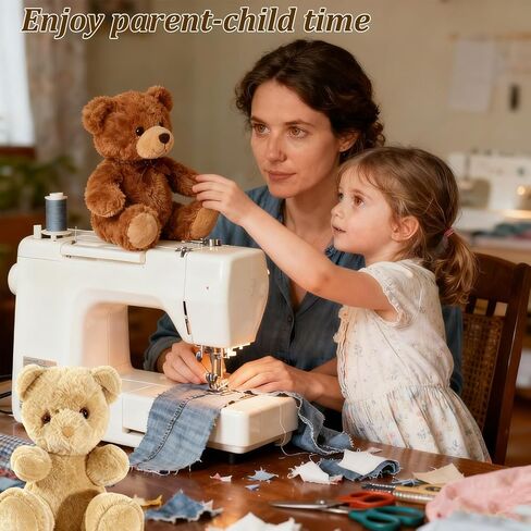 10 Inch Memory Bear Quilting Templates & Sewing Patterns - Beginners Friendly | with PVC Stencil Rulers, Craft Eyes and Noses Step-by-Step Tutorials/Instructions for Easy DIY(10in+Two Plush) in Saudi Arabia