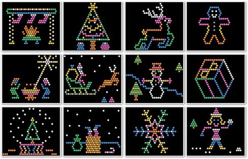 Christmas Theme - Pattern Refill Template Sheets for Lite Brite Ultimate Classic - 12 Pack in Kuwait