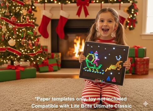 Christmas Theme - Pattern Refill Template Sheets for Lite Brite Ultimate Classic - 12 Pack in Kuwait