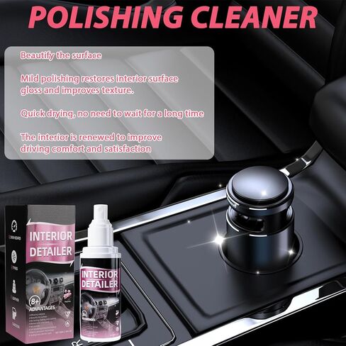 منظف ​​تلميع قطعتين، بخاخ منظف داخلي للسيارة، رذاذ لتجديد التفاصيل الداخلية للسيارة بالكامل، تلميع داخلي للسيارة للوحات القيادة والمقاعد والجلود والبلاستيك in Kuwait