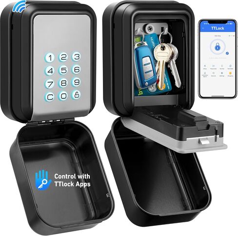 HUANLANG Smart Key Lock Box - Bluetooth Electronic Lock Box for Keys, Wall Mount Digital Key Storage with App Control & PIN Code Types, IP65 Waterproof lockbox for Home, Airbnb, Realtor and Office in Saudi Arabia