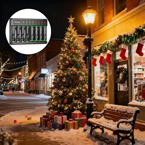 HiQuick Rechargeable AA Batteries with Charger, 8 Bay Smart Battery Charger for AA/AAA Ni-MH/NiCD Rechargeable Batteries with 1.2V Ni-MH Low Self Discharge & Pre-Charged 2800Mah AA Batteries(16 Pack) in Kuwait