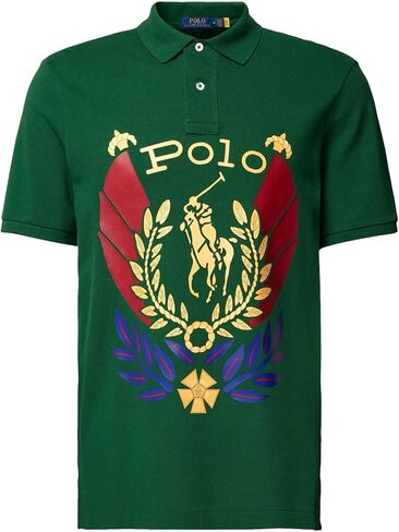 قميص بولو RALPH LAUREN رجالي كلاسيكي برسومات شبكية (لاعب بولو، L)، مقاس كبير in Saudi Arabia