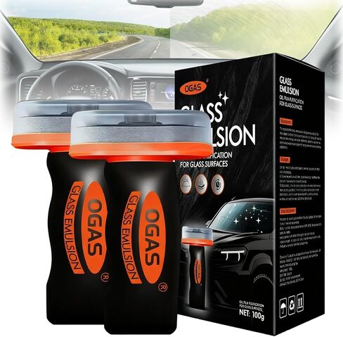 قطعتان من مزيل غشاء الزيت الزجاجي للسيارة، مركب زجاجي قابل للدوران مع لوح تنظيف، يزيل طبقة الزيت واللطخات، فرشاة عالمية مضادة للضباب in Kuwait