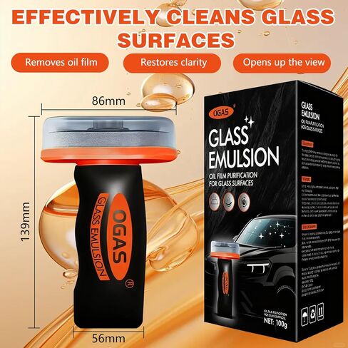 قطعتان من مزيل غشاء الزيت الزجاجي للسيارة، مركب زجاجي قابل للدوران مع لوح تنظيف، يزيل طبقة الزيت واللطخات، فرشاة عالمية مضادة للضباب in Kuwait