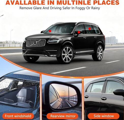 قطعتان من مزيل غشاء الزيت الزجاجي للسيارة، مركب زجاجي قابل للدوران مع لوح تنظيف، يزيل طبقة الزيت واللطخات، فرشاة عالمية مضادة للضباب in Kuwait