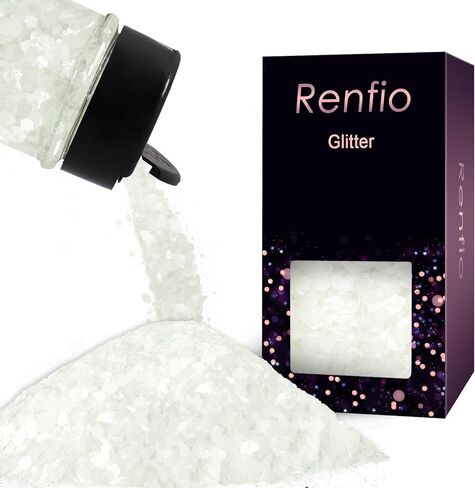 Renfio Matte Pink Chunky Glitter,1.76oz/50g Mixed Pink Resin Glitter, Matte Hexagon Sequins Flakes for Snowglobe Tumbler Supplies,Craft,Resin,Festival Decoration,Rose,Nail,Hair,Face,Slime in Saudi Arabia