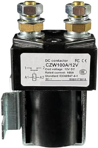 مرحل موصل الطاقة DC CZW100A/12V، مفتاح فصل بطارية السيارة الكهربائية الثقيلة، تيار مقدر 100-400 أمبير لشاحنات الرافعة الشوكية والسفن والتطبيقات البحرية (CZW 100A 36V 1NO) in Kuwait