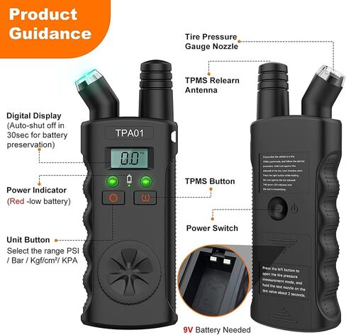 أداة إعادة تعلم مقياس ضغط الإطارات الرقمي 2 بوصة TPMS مع 4 نطاقات إعداد ميزة الإيقاف التلقائي، بديل مثالي لأداة تنشيط مستشعر ضغط الإطارات للسيارات والدراجات النارية in Saudi Arabia