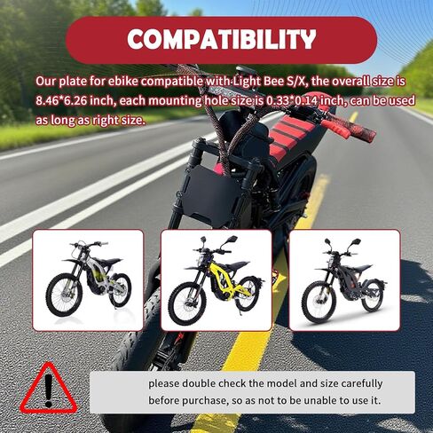 Motorcycle Front Number Plate with Cable Ties,Front Plate for Ebike Compatible with Light Bee S/X,Number Plates for Ebike for Fixing Plates Numbers Motorcycle Accessories in Kuwait