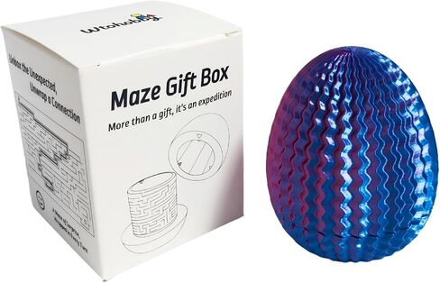 Mystery Egg Maze Puzzle Box - Reusable 3D Printed Brain Teaser with Hidden Compartment for Cash & Treasures, for Birthday, Christmas, Halloween and Easter for Kids & Adults (Blue-Green) in Saudi Arabia