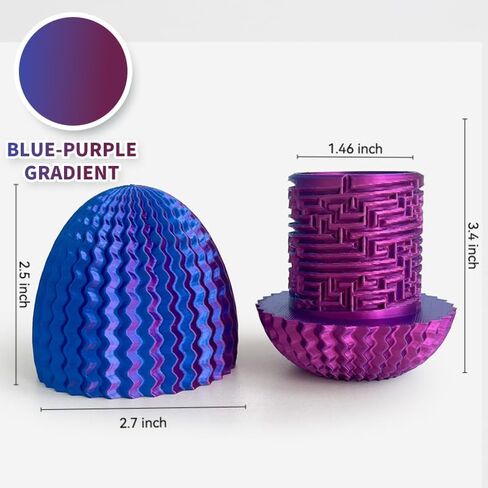 Mystery Egg Maze Puzzle Box - Reusable 3D Printed Brain Teaser with Hidden Compartment for Cash & Treasures, for Birthday, Christmas, Halloween and Easter for Kids & Adults (Blue-Green) in Saudi Arabia