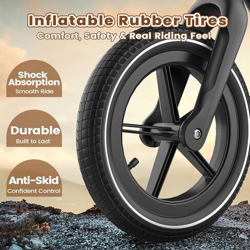 دراجة التوازن ريديجو 14 بوصة للأطفال من عمر 3 إلى 6 سنوات، دراجة طفل خفيفة الوزن مع إطارات مطاطية هوائية، مقعد قابل للتعديل، هدية دراجة دفع متينة للأولاد والبنات in Kuwait