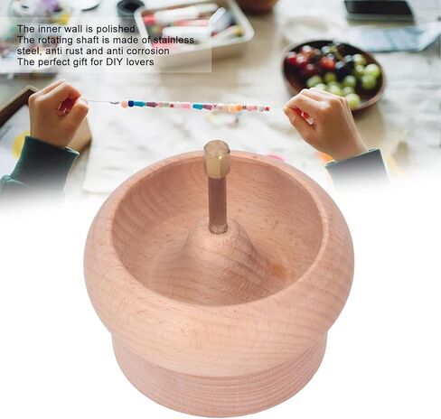 Ejoyous Wooden Bead Spinner with 1000pcs Mixed Color Beads, Crystal Line and 2pcs Needles for Jewelry Making DIY Seed Beads Bracelets Necklaces, Quickly Stringing Bead Tool in Saudi Arabia
