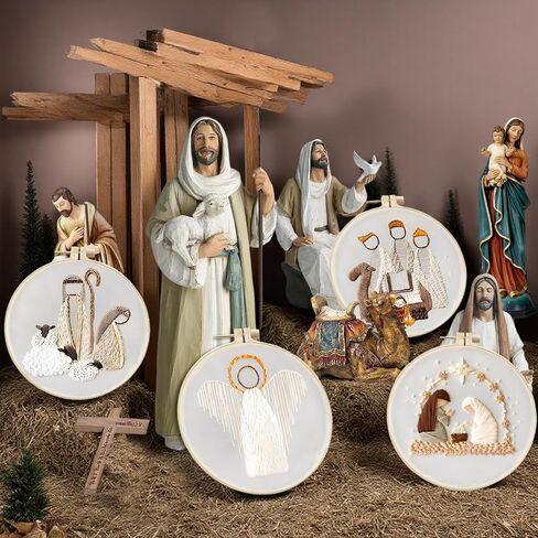 LGLRTD Christmas Embroidery Kits, 4 Sets Embroidery Kits for Beginners, Cross Stitch Kits for Adults with Pattern, Needles, Threads, Tools, DIY Needlepoint Craft Kit, 6 inch (Christmas) in Saudi Arabia