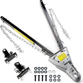 Biltek Adjustable Tow Bar with 5000 lbs Towing Capacity, Universal Tow Bar with 2X Safety Chains, Compatible Tow Bars for Jeeps, Trucks, SUVs, RVs, Boat, Trailers, Fits 2" Coupler Trailer Ball hitch in Saudi Arabia