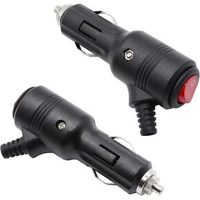 12V Cigarette Lighter Plug Connector with On Off Switch, Replacement Car Cigarette Lighter Power Plug Adapter with 15A Fuse and LED Indicator(2 Pack) in Kuwait