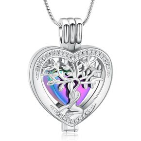 zeqingjw Hollow Heart Urn Necklace for Ashes Always in My Heart Cremation Jewelry Memorial Locket Pendant Jar Keepsake Necklace Gift in Kuwait